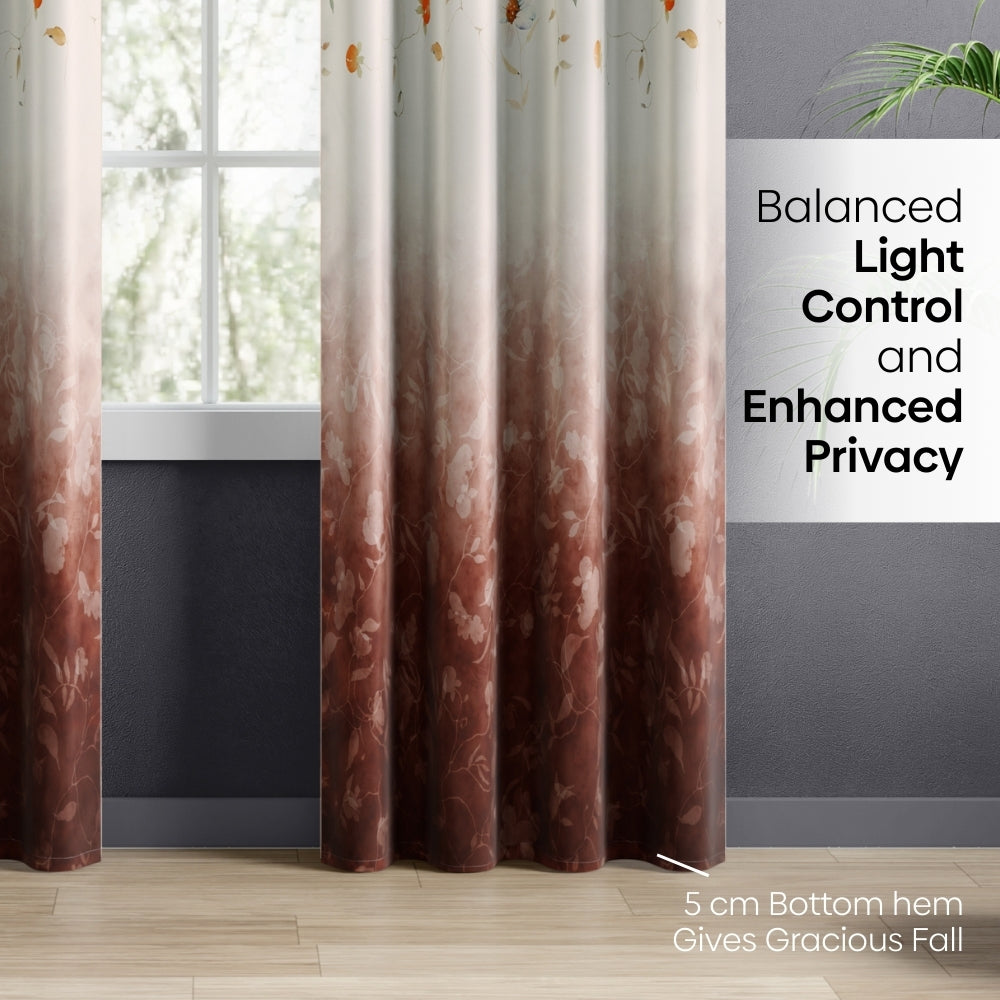 Blackout Panel Digital Printed Pack Of 2 Curtain, Multicolor