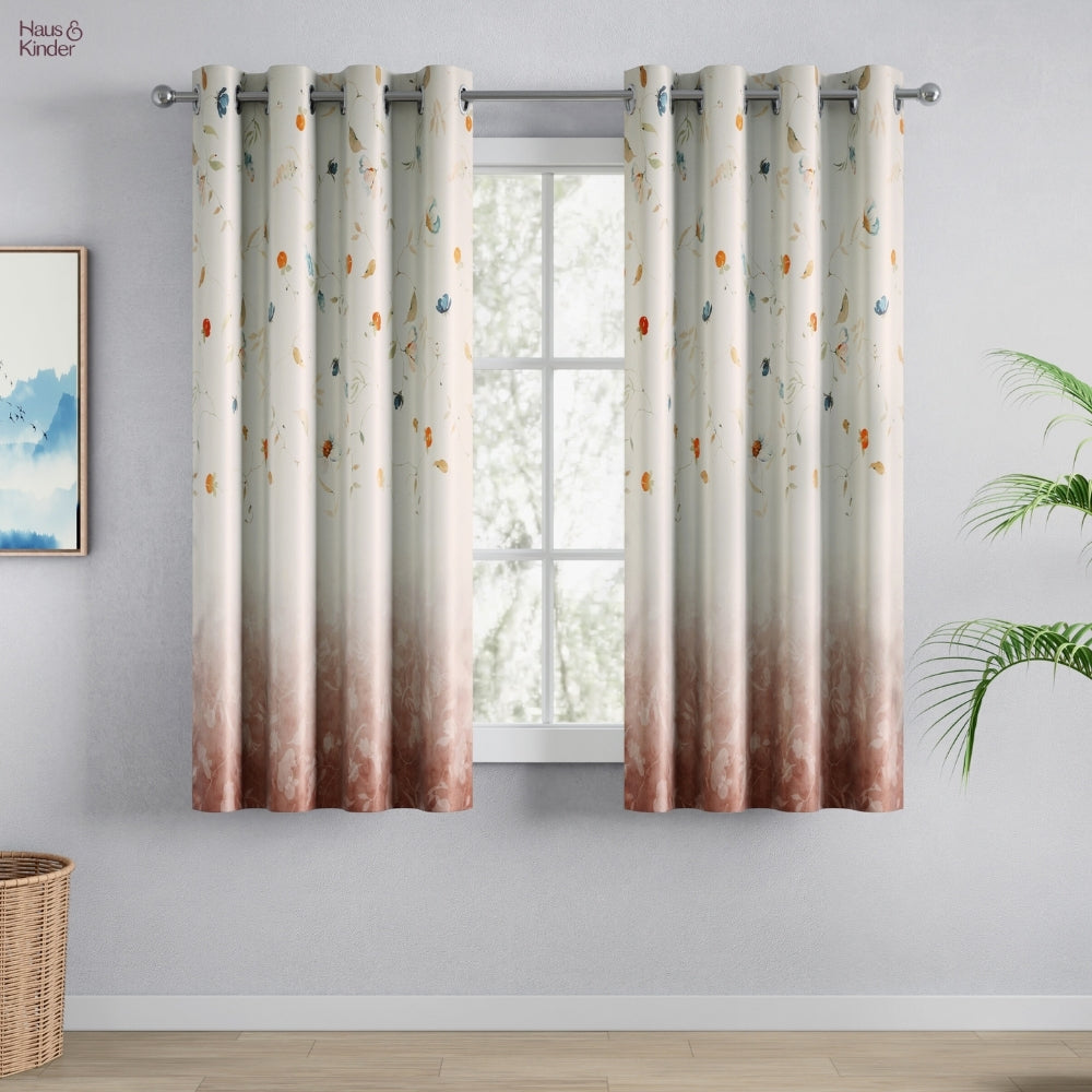 Blackout Panel Digital Printed Pack Of 2 Curtain, Multicolor