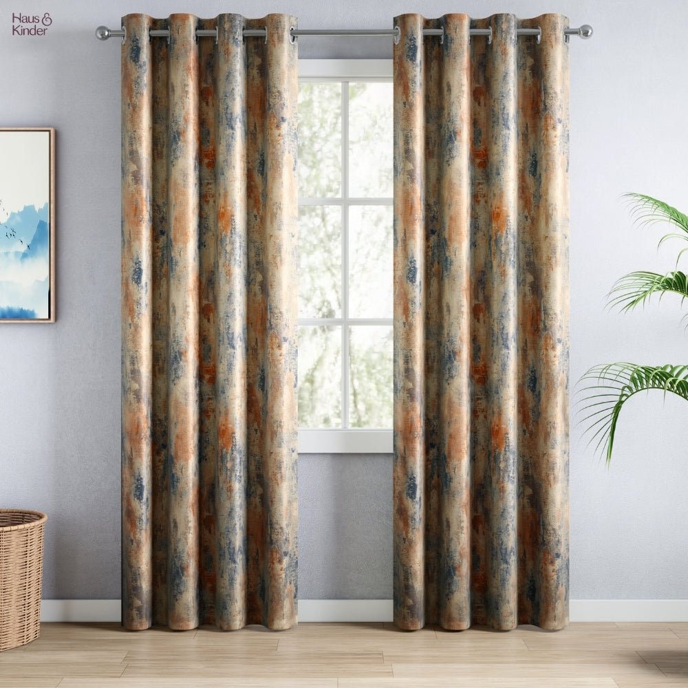 Blackout Digital Printed Pack Of 2 Curtain Fresco Drift, Multicolor - Blackout Curtains | haus & kinder