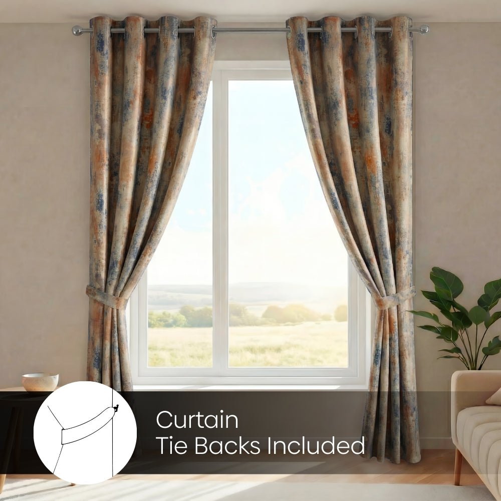 Blackout Digital Printed Pack Of 2 Curtain Fresco Drift, Multicolor - Blackout Curtains | haus & kinder