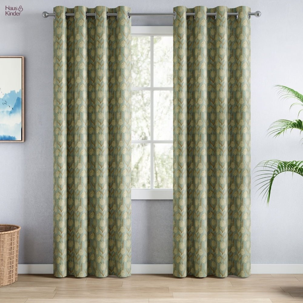 Blackout Digital Printed Pack Of 2 Curtain, Mist - Blackout Curtains | haus & kinder