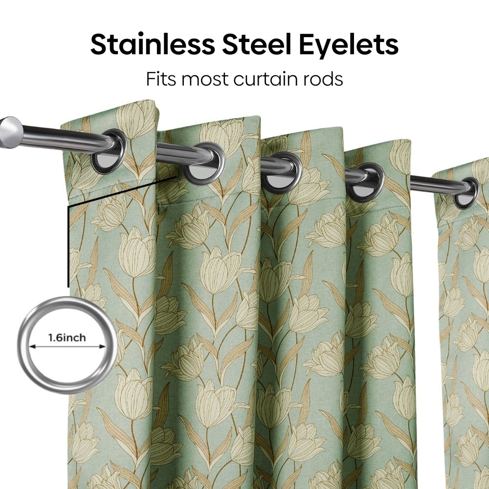 Blackout Digital Printed Pack Of 2 Curtain, Mist - Blackout Curtains | haus & kinder