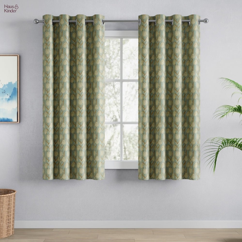 Blackout Digital Printed Pack Of 2 Curtain, Mist - Blackout Curtains | haus & kinder