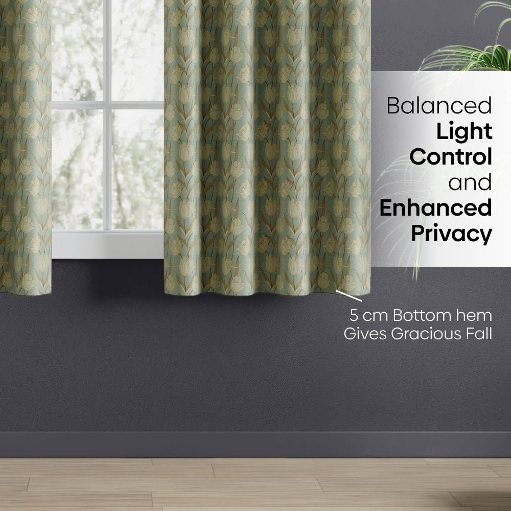 Blackout Digital Printed Pack Of 2 Curtain, Mist - Blackout Curtains | haus & kinder