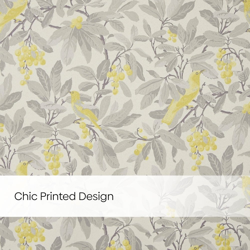 Blackout Digital Printed Pack Of 2 Curtain Amber Aviary, Grey - Blackout Curtains | haus & kinder