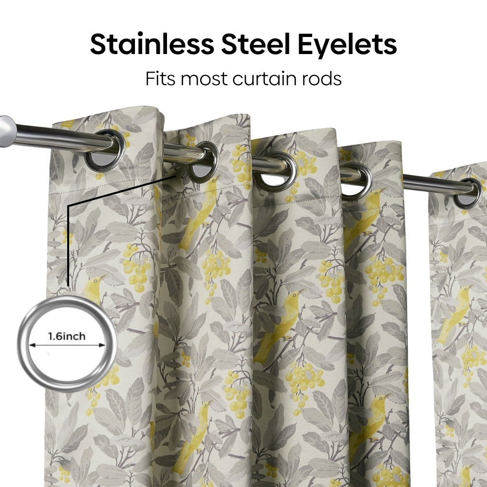 Blackout Digital Printed Pack Of 2 Curtain, Blue