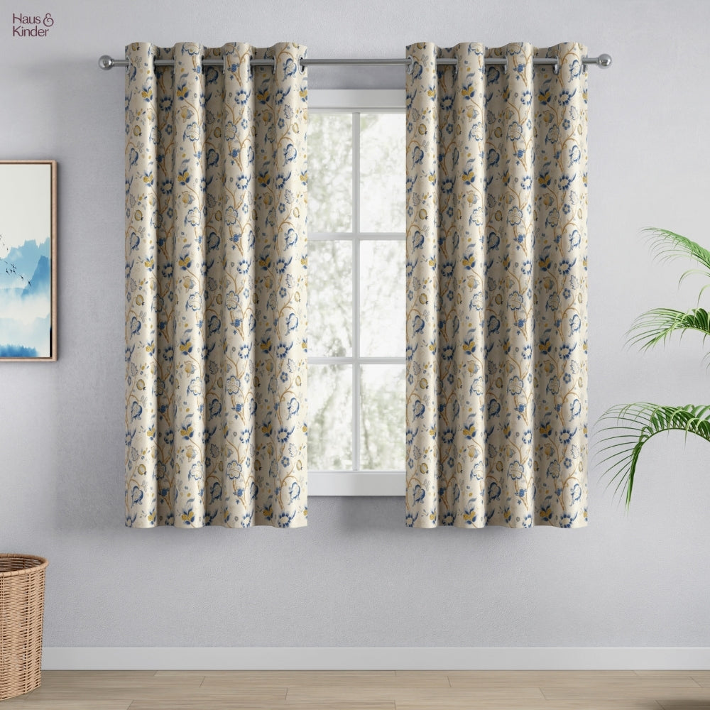 Blackout Digital Printed Pack Of 2 Curtain, Blue