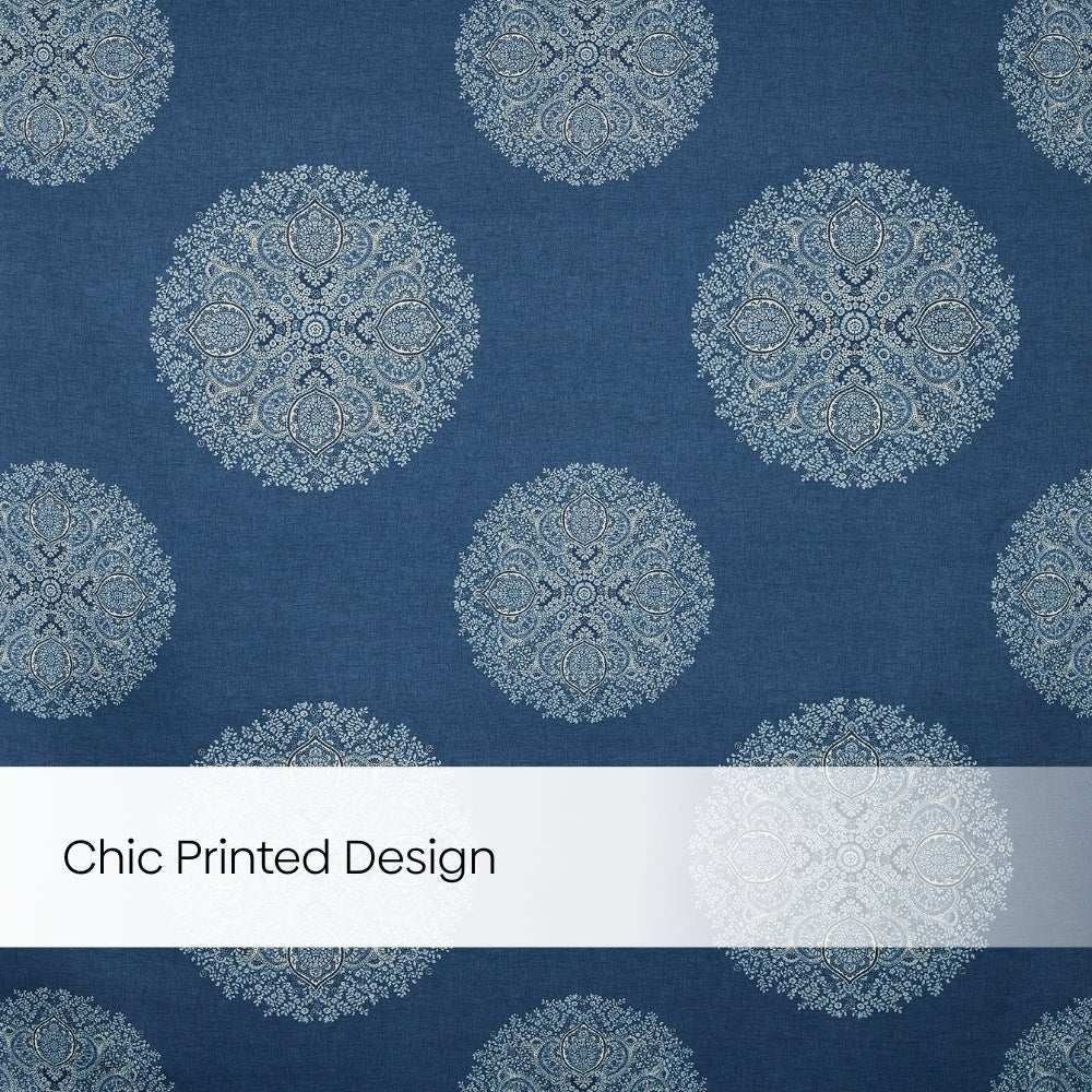 Blackout Digital Printed Pack Of 2 Curtain Heritage Orb, Blue - Blackout Curtains | haus & kinder