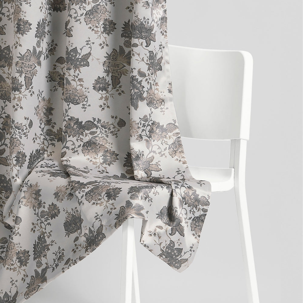 Blackout Digital Printed Pack Of 2 Curtain Chateau Botanique, Ash