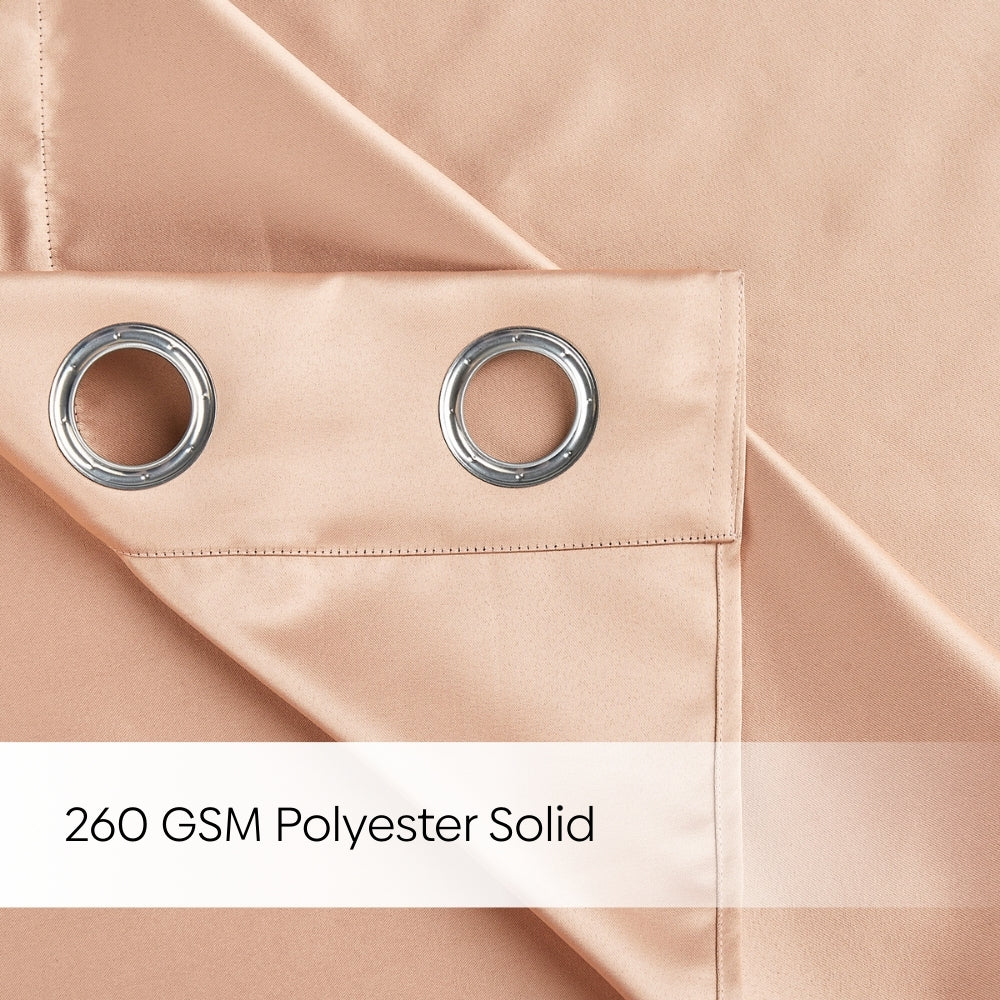 Blackout Solid Essential Drape Pack Of 2 Curtain, Peach