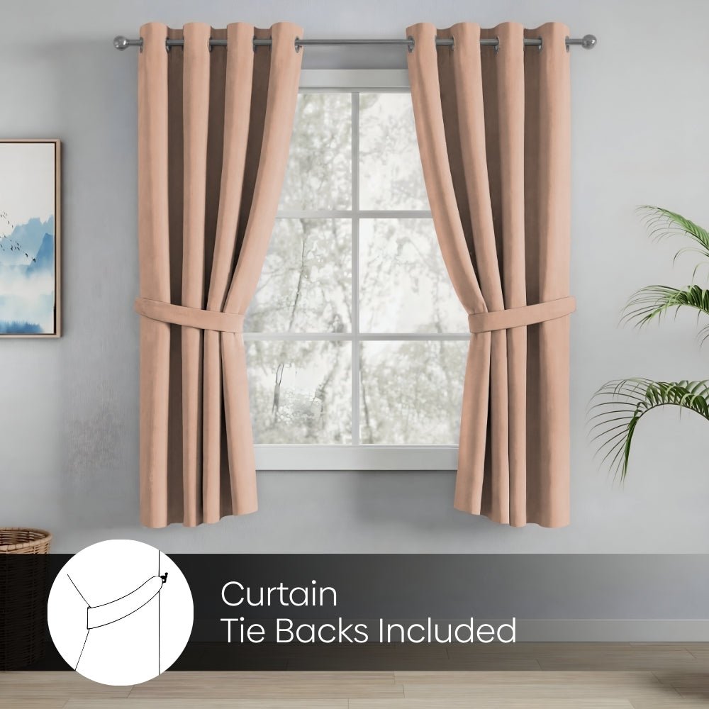 Blackout Solid Essential Drape Pack Of 2 Curtain, Peach - Blackout Curtains | haus & kinder
