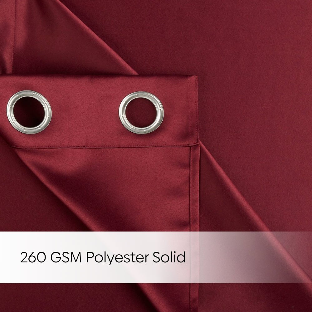 Blackout Solid Essential Drape Pack Of 2 Curtain, Crimson - Blackout Curtains | haus & kinder