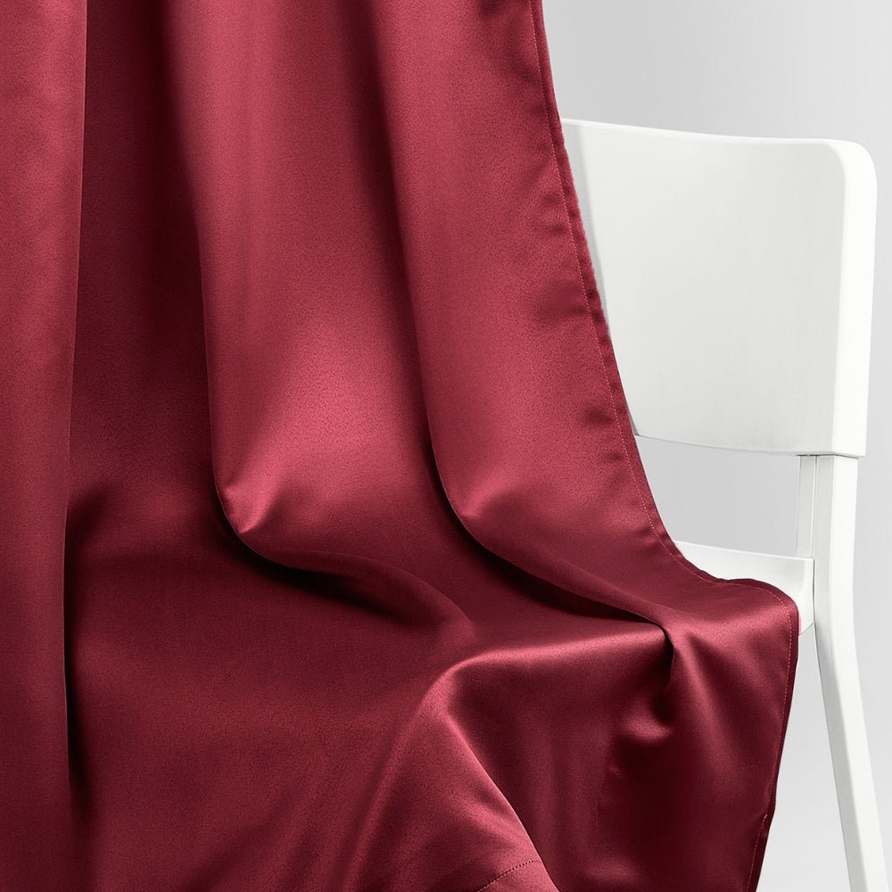 Blackout Solid Essential Drape Pack Of 2 Curtain, Crimson - Blackout Curtains | haus & kinder