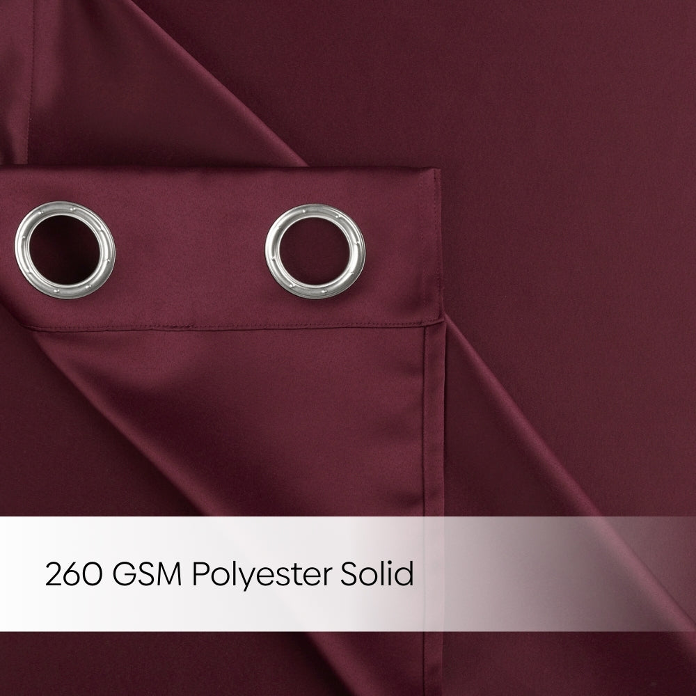 Blackout Solid Essential Drape Pack Of 2 Curtain, Wine