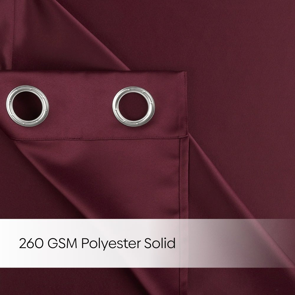 Blackout Solid Essential Drape Pack Of 2 Curtain, Wine - Blackout Curtains | haus & kinder