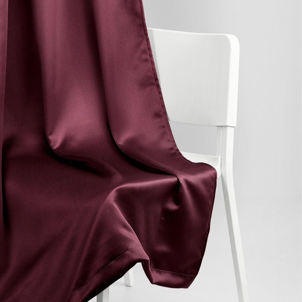 Blackout Solid Essential Drape Pack Of 2 Curtain, Wine - Blackout Curtains | haus & kinder