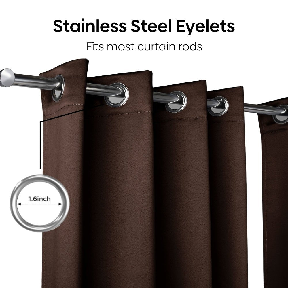 Blackout Solid Essential Drape Pack Of 2 Curtain, Mocha - Blackout Curtains | haus & kinder