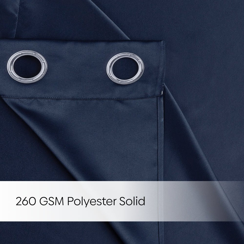 Blackout Solid Essential Drape Pack Of 2 Curtain, Navy - Blackout Curtains | haus & kinder