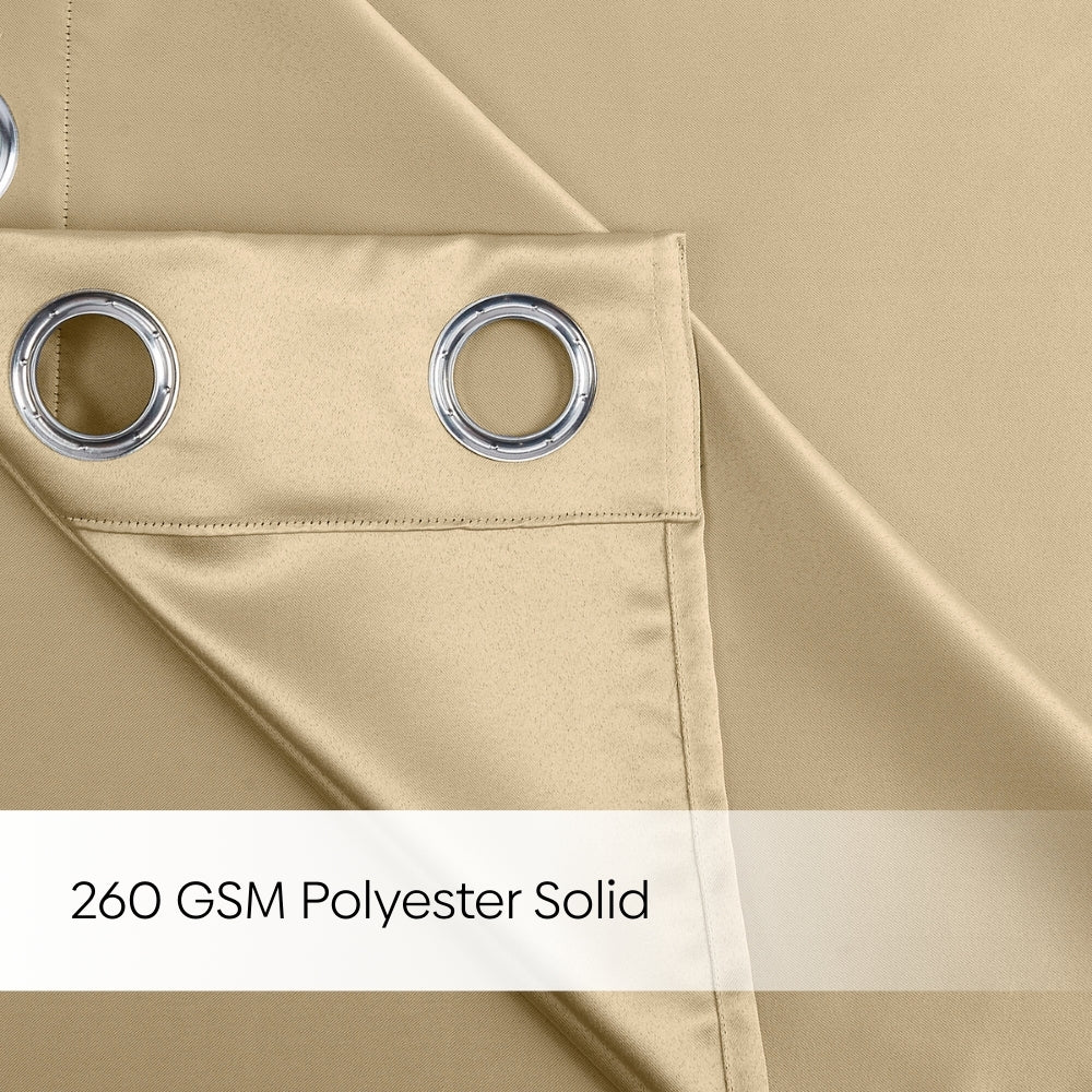 Blackout Solid Essential Drape Pack Of 2 Curtain, Beige