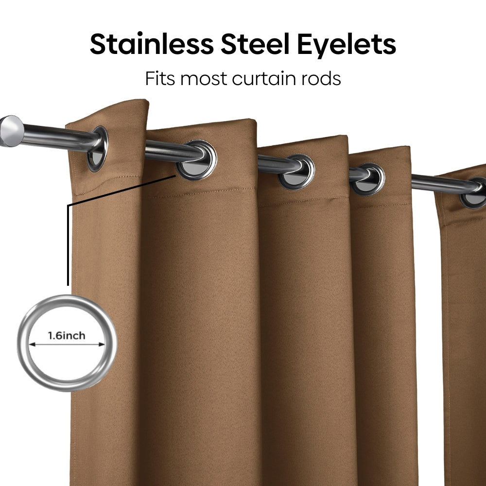 Blackout Solid Essential Drape Pack Of 2 Curtain, Taupe