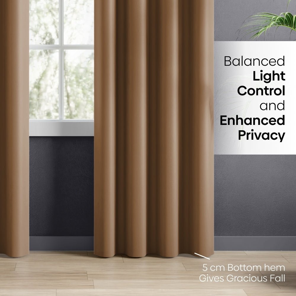 Blackout Solid Essential Drape Pack Of 2 Curtain, Taupe - Blackout Curtains | haus & kinder