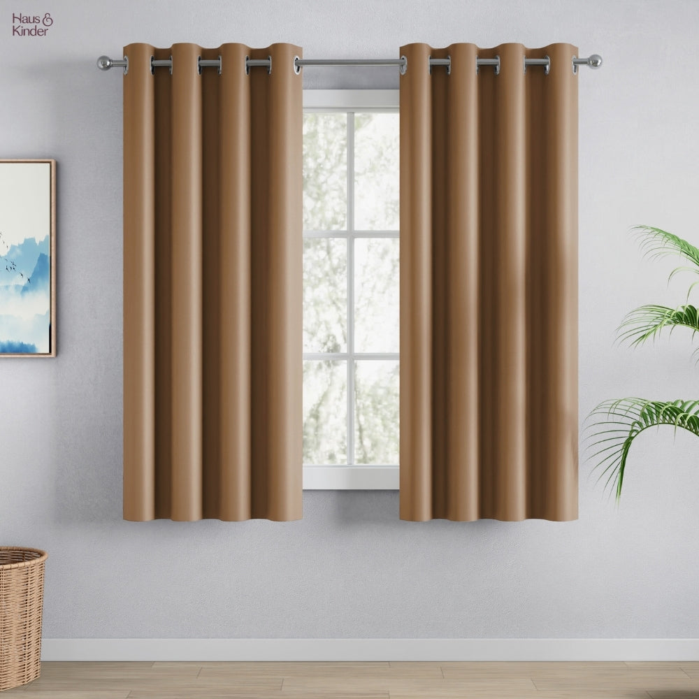 Blackout Solid Essential Drape Pack Of 2 Curtain, Taupe