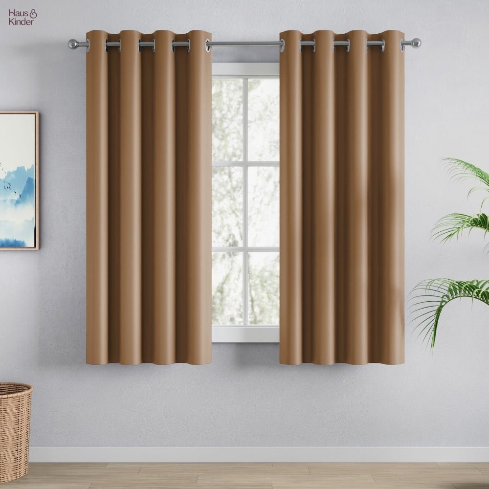 Blackout Solid Essential Drape Pack Of 2 Curtain, Taupe - Blackout Curtains | haus & kinder
