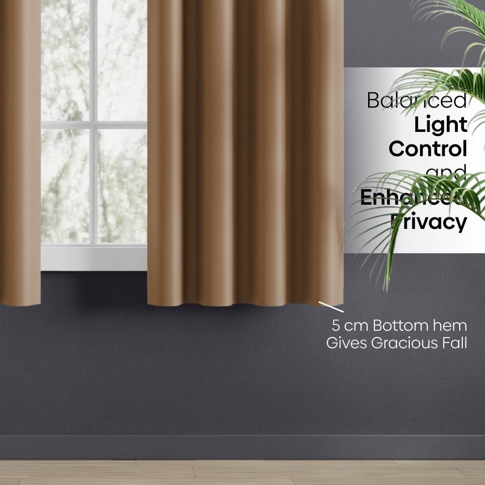 Blackout Solid Essential Drape Pack Of 2 Curtain, Taupe - Blackout Curtains | haus & kinder