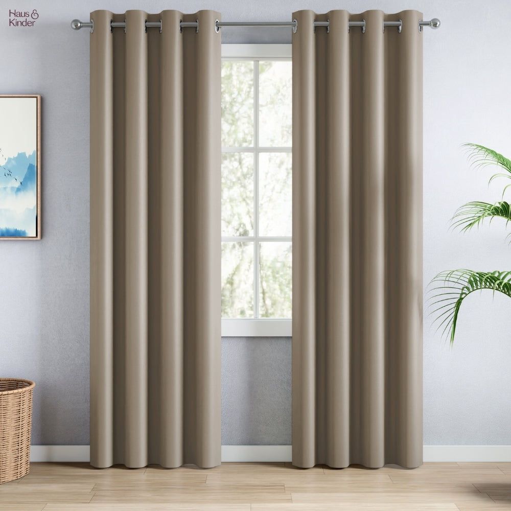 Blackout Solid Essential Drape Pack Of 2 Curtain, Metal Grey