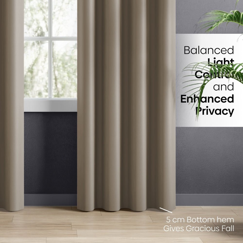 Blackout Solid Essential Drape Pack Of 2 Curtain, Metal Grey - Blackout Curtains | haus & kinder