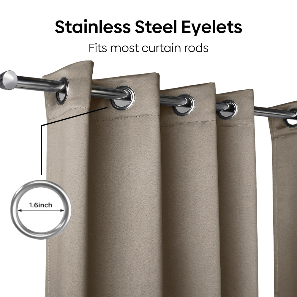 Blackout Solid Essential Drape Pack Of 2 Curtain, Metal Grey