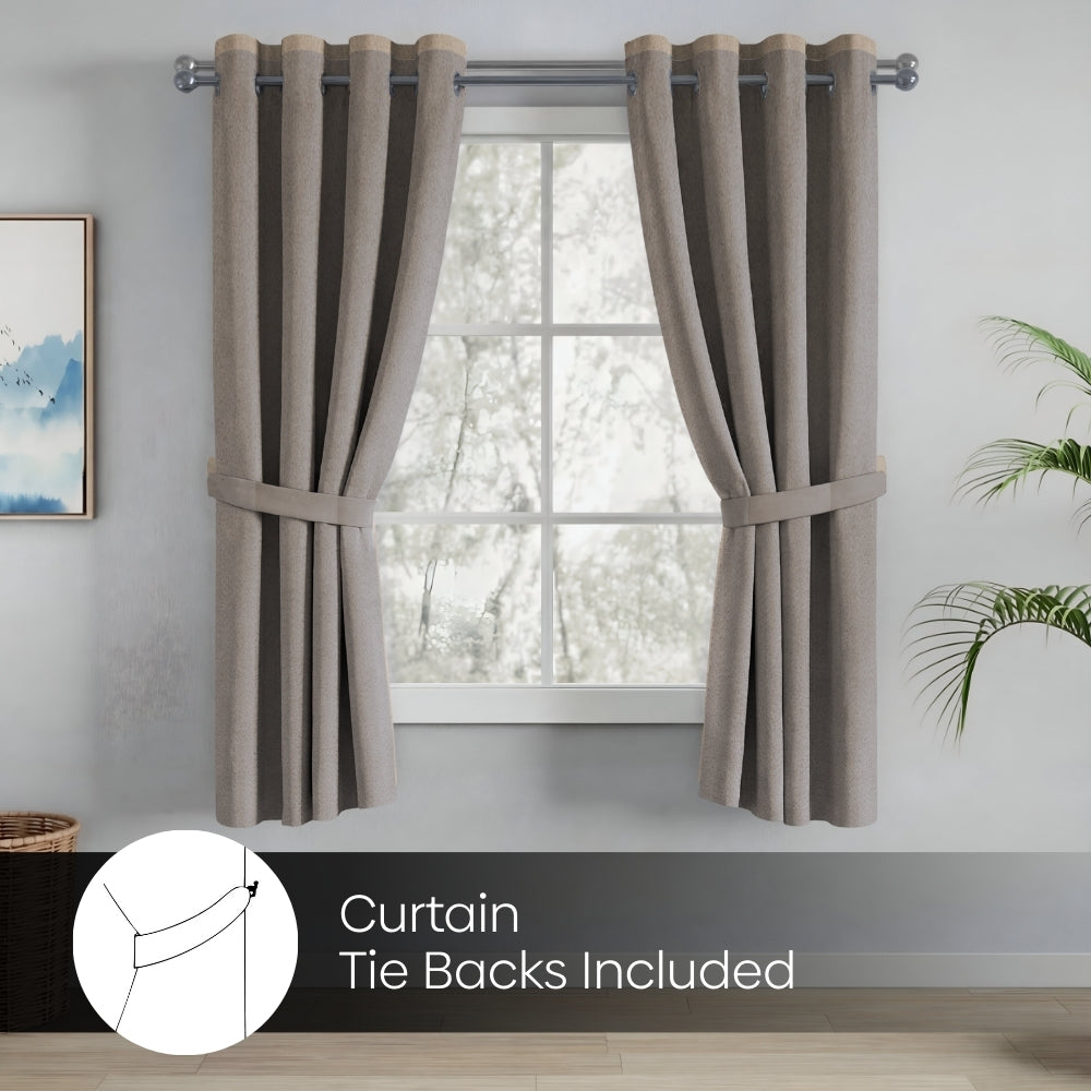 Blackout Solid Essential Drape Pack Of 2 Curtain, Metal Grey