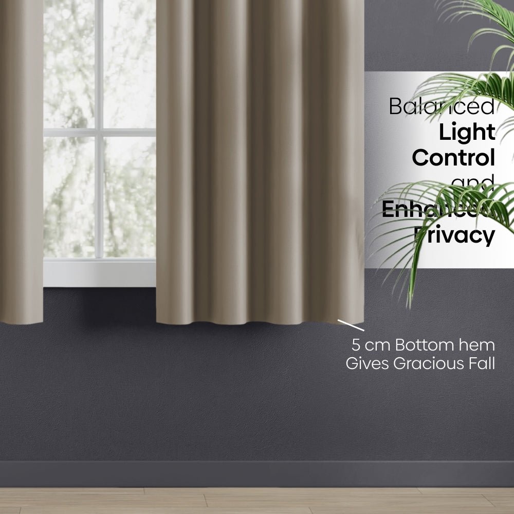 Blackout Solid Essential Drape Pack Of 2 Curtain, Metal Grey - Blackout Curtains | haus & kinder