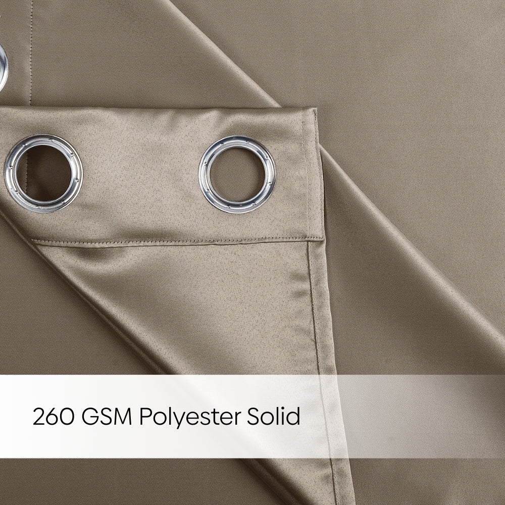 Blackout Solid Essential Drape Pack Of 2 Curtain, Metal Grey - Blackout Curtains | haus & kinder