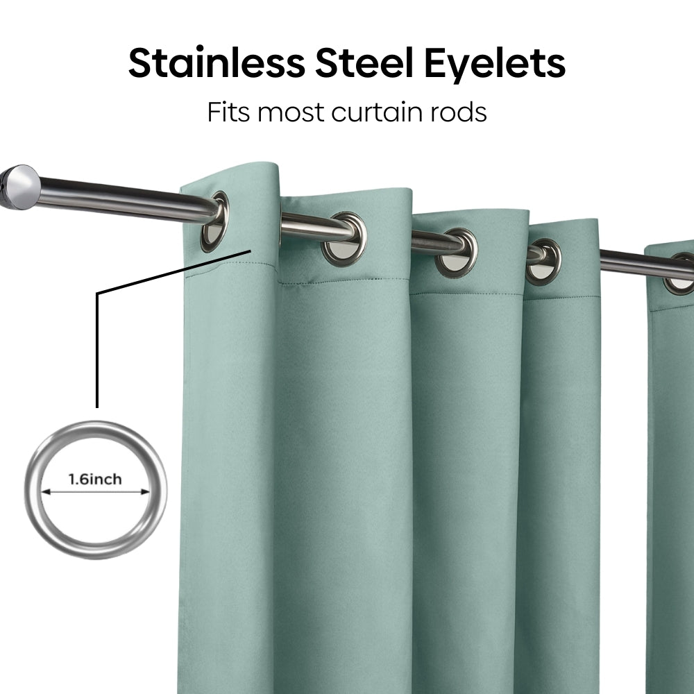 Blackout Solid Essential Drape Pack Of 2 Curtain, Aqua