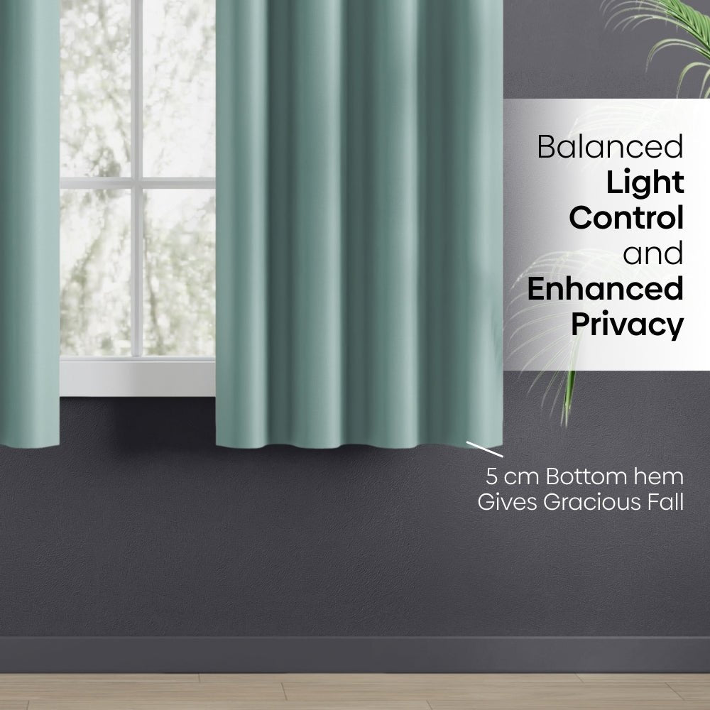 Blackout Solid Essential Drape Pack Of 2 Curtain, Aqua - Blackout Curtains | haus & kinder