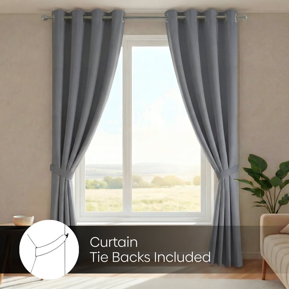 Blackout Solid Essential Drape Pack Of 2 Curtain, Cloud Grey - Blackout Curtains | haus & kinder