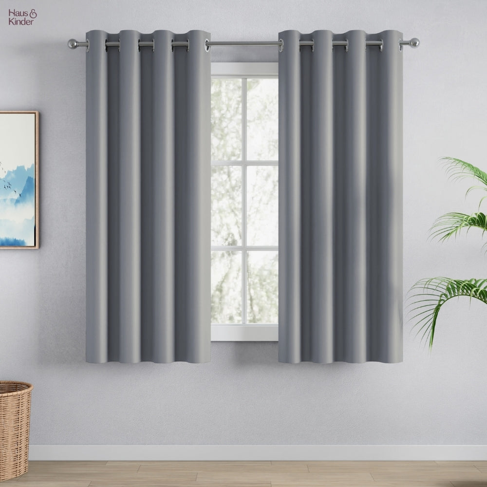 Blackout Solid Essential Drape Pack Of 2 Curtain, Cloud Grey