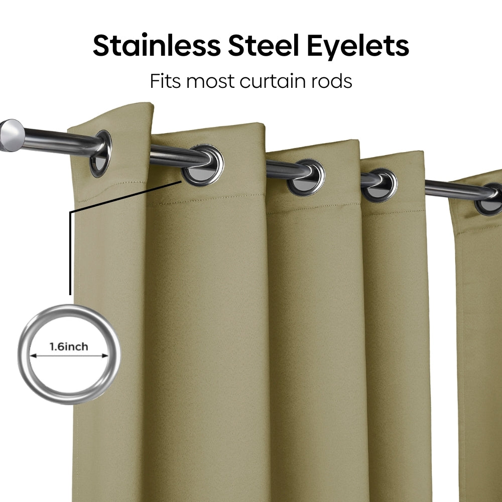 Blackout Solid Essential Drape Pack Of 2 Curtain, Pista Green