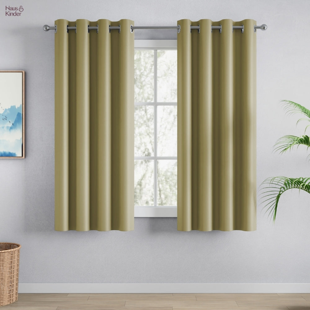 Blackout Solid Essential Drape Pack Of 2 Curtain, Pista Green