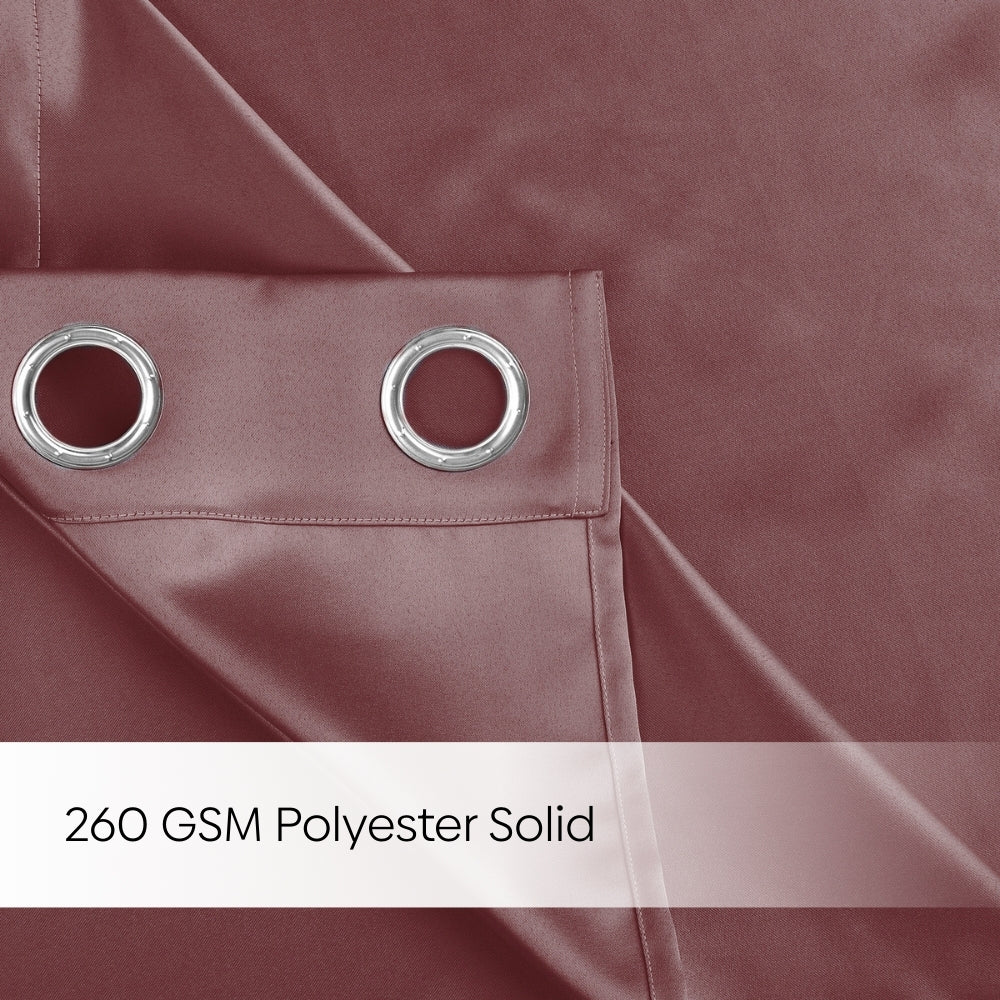 Blackout Solid Essential Drape Pack Of 2 Curtain, Rose