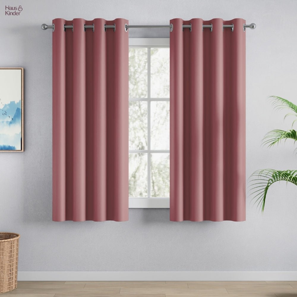 Blackout Solid Essential Drape Pack Of 2 Curtain, Rose (Test) - Blackout Curtains | haus & kinder