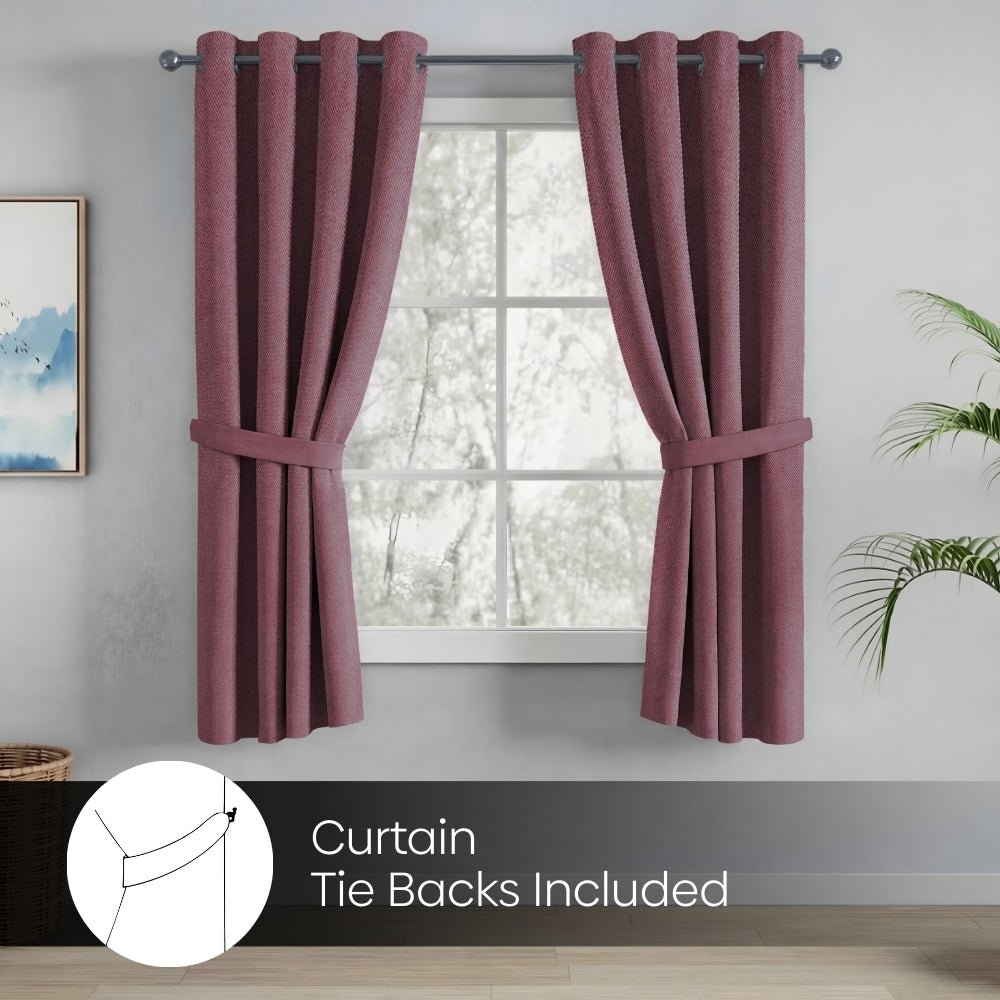 Blackout Solid Essential Drape Pack Of 2 Curtain, Rose (Test) - Blackout Curtains | haus & kinder
