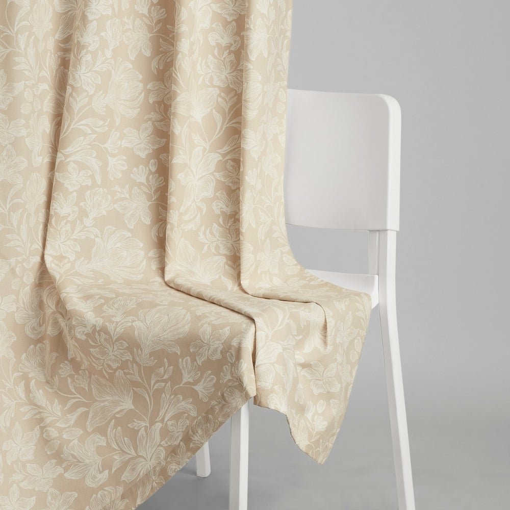 Cotton Printed Curtain Chalkflower, Beige - Cotton Printed Curtains | haus & kinder