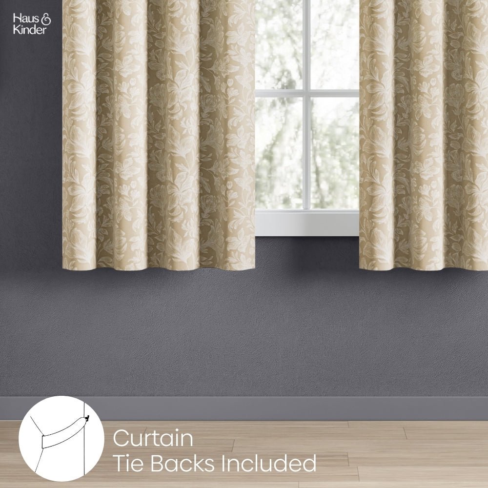 Cotton Printed Curtain Chalkflower, Beige - Cotton Printed Curtains | haus & kinder