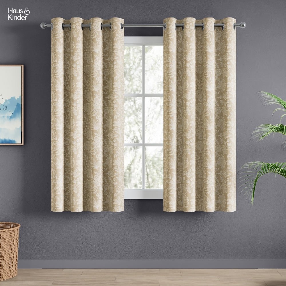 Cotton Printed Curtain Chalkflower, Beige - Cotton Printed Curtains | haus & kinder