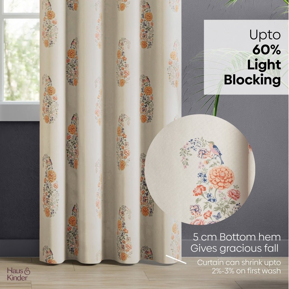 Cotton Printed Curtain Paisley, Multi - Cotton Printed Curtains | haus & kinder