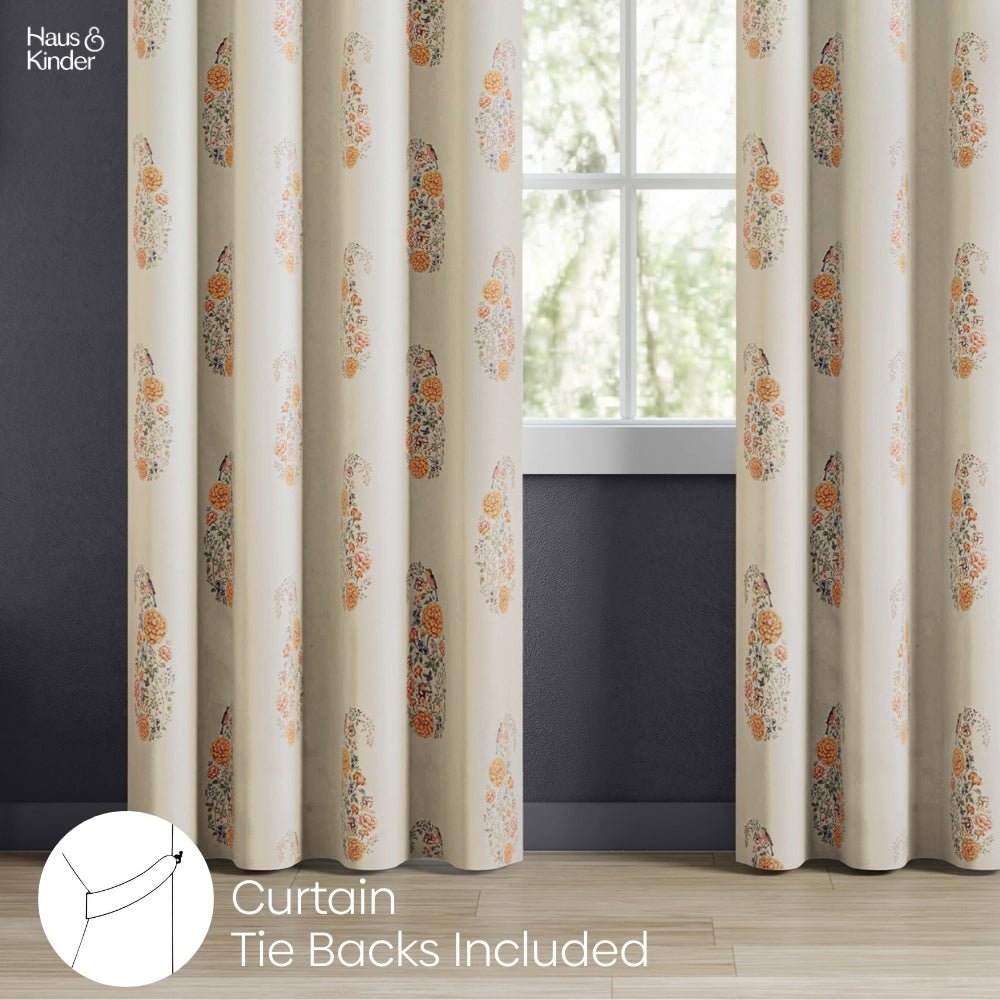 Cotton Printed Curtain Paisley, Multi - Cotton Printed Curtains | haus & kinder
