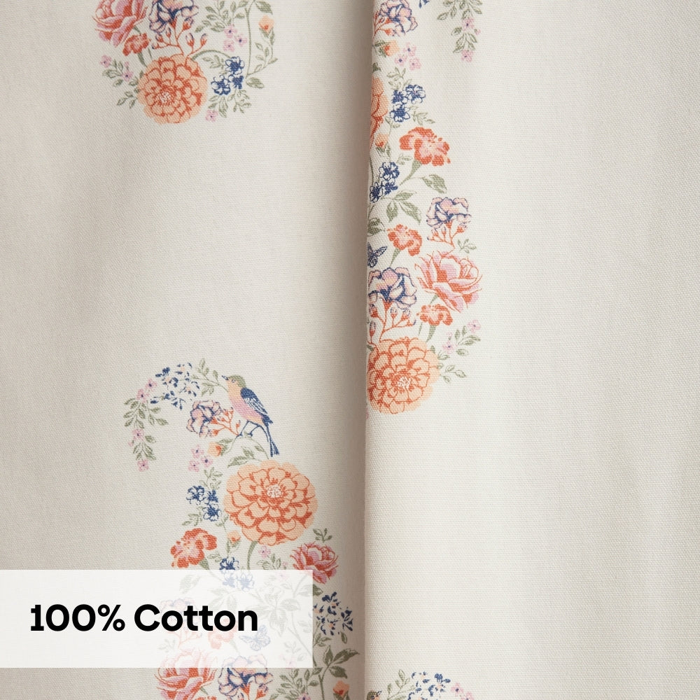 Cotton Printed Curtain Paisley, Multi