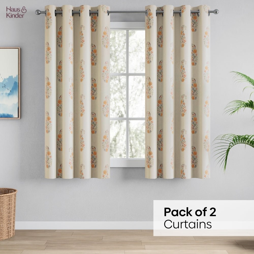 Cotton Printed Curtain Paisley, Multi - Cotton Printed Curtains | haus & kinder